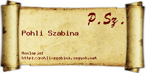 Pohli Szabina névjegykártya